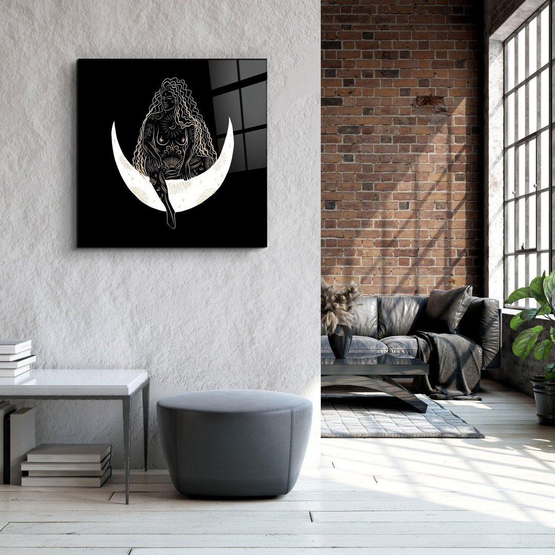 ."Moon Modern V1". Designer's Collection Glass Wall Art - ArtDesigna Glass Printing Wall Art