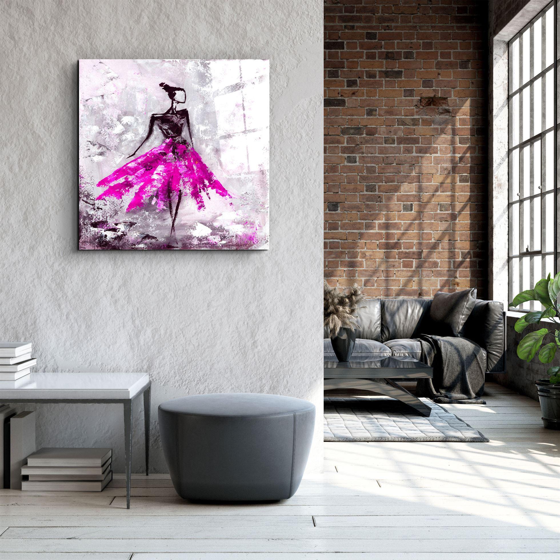 ・"Women (Pink)"・Glass Wall Art - ArtDesigna Glass Printing Wall Art