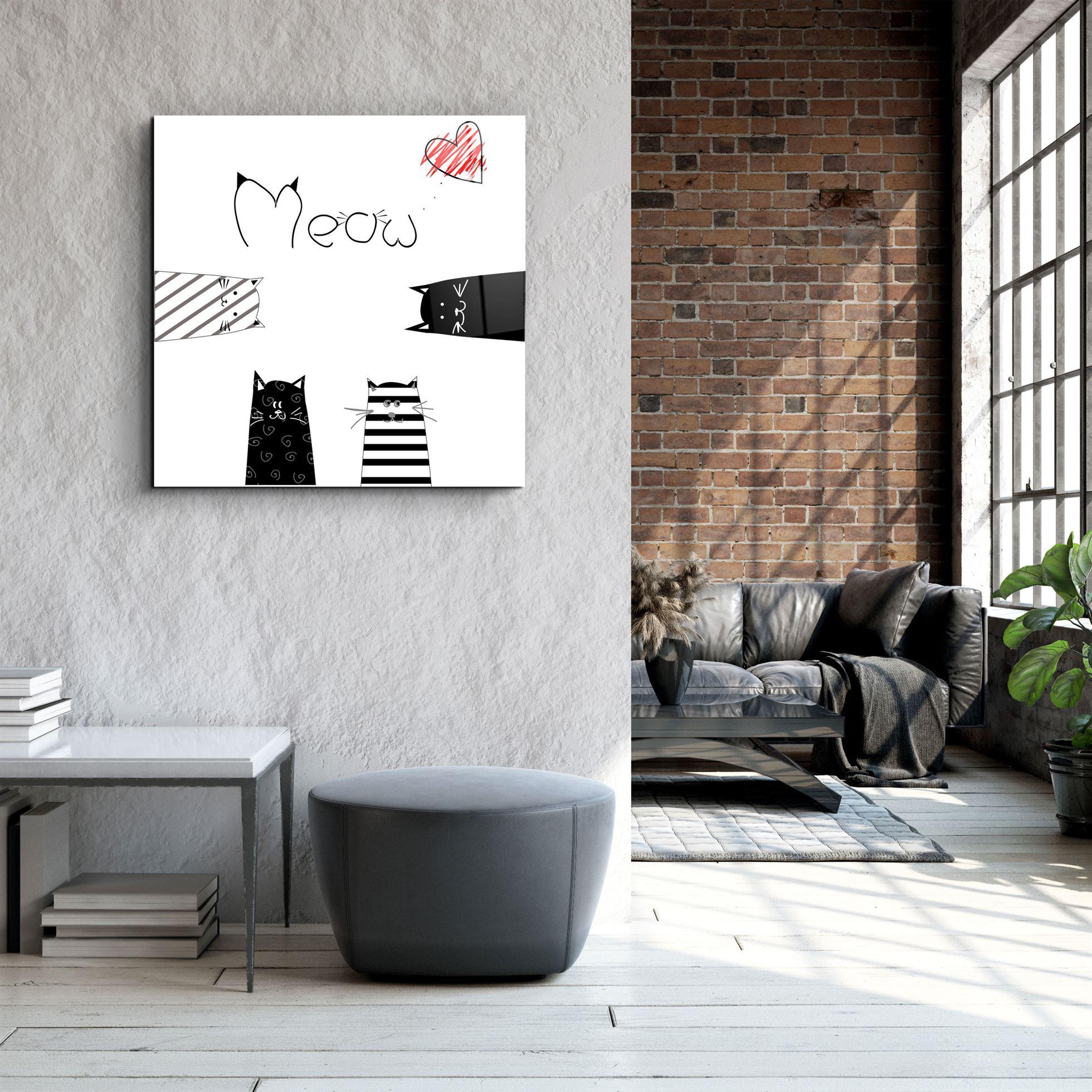 ・"Meow (Cat)"・Glass Wall Art - ArtDesigna Glass Printing Wall Art
