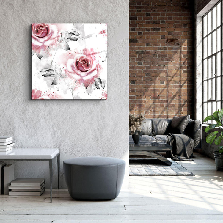 ・"Pink rose"・Glass Wall Art - ArtDesigna Glass Printing Wall Art