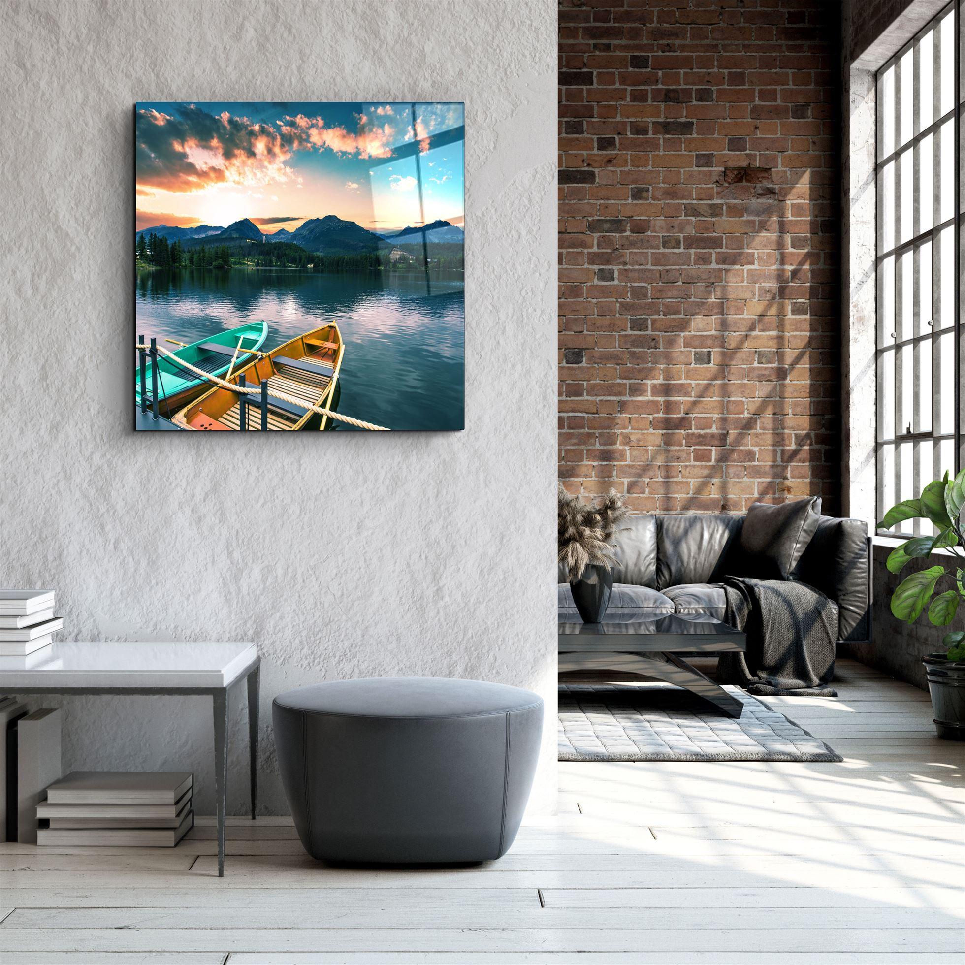 ・"Lake and Mountain Landscape"・Glass Wall Art - ArtDesigna Glass Printing Wall Art