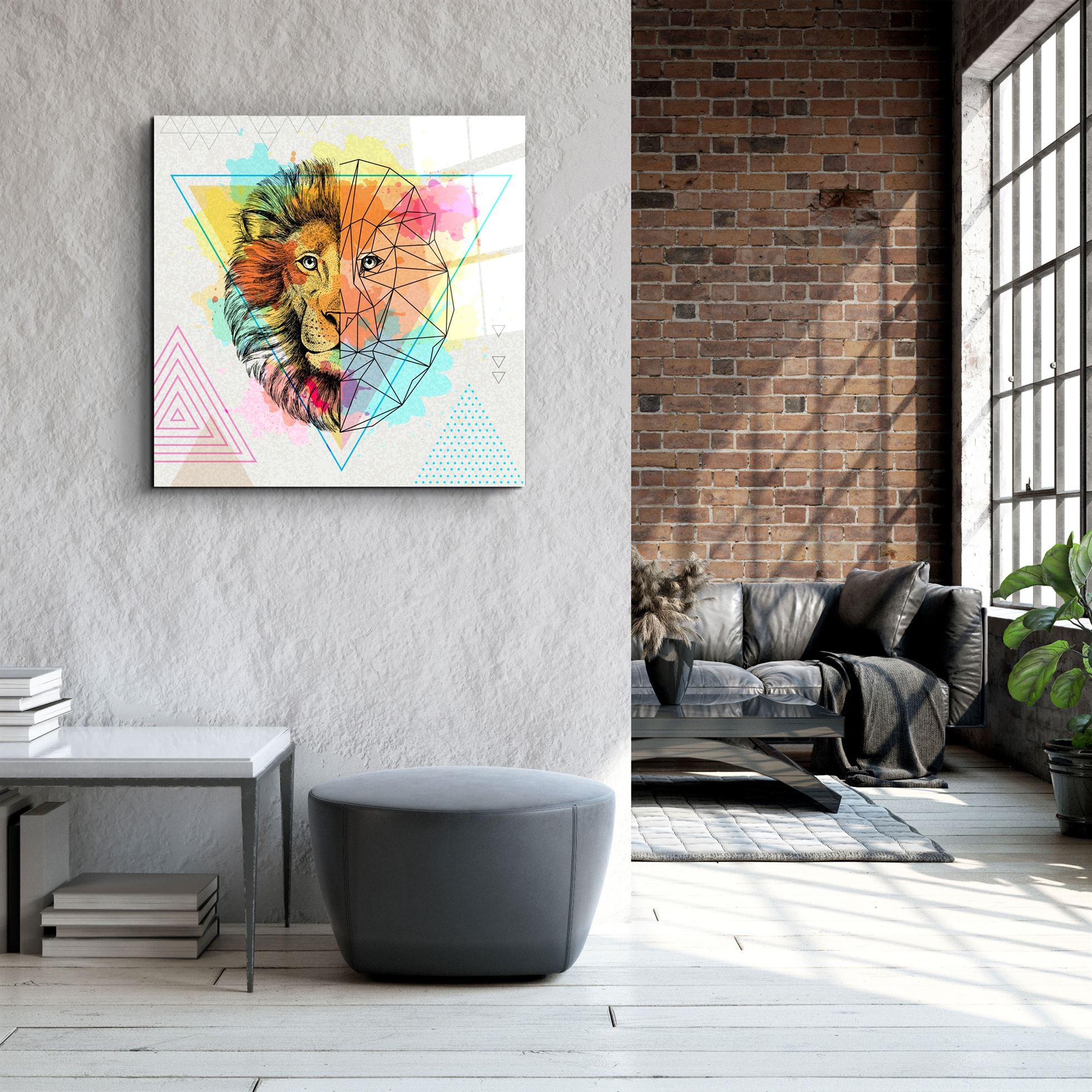 ・"Astro Lion"・Glass Wall Art - ArtDesigna Glass Printing Wall Art