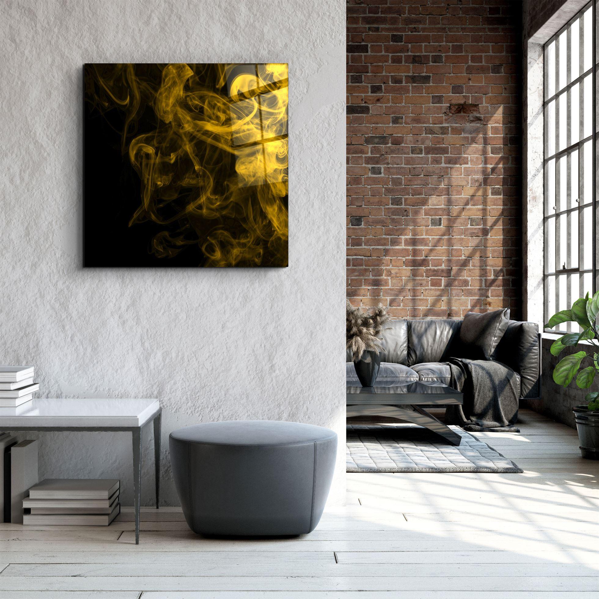 ・"Yellow Smoke"・Glass Wall Art - ArtDesigna Glass Printing Wall Art