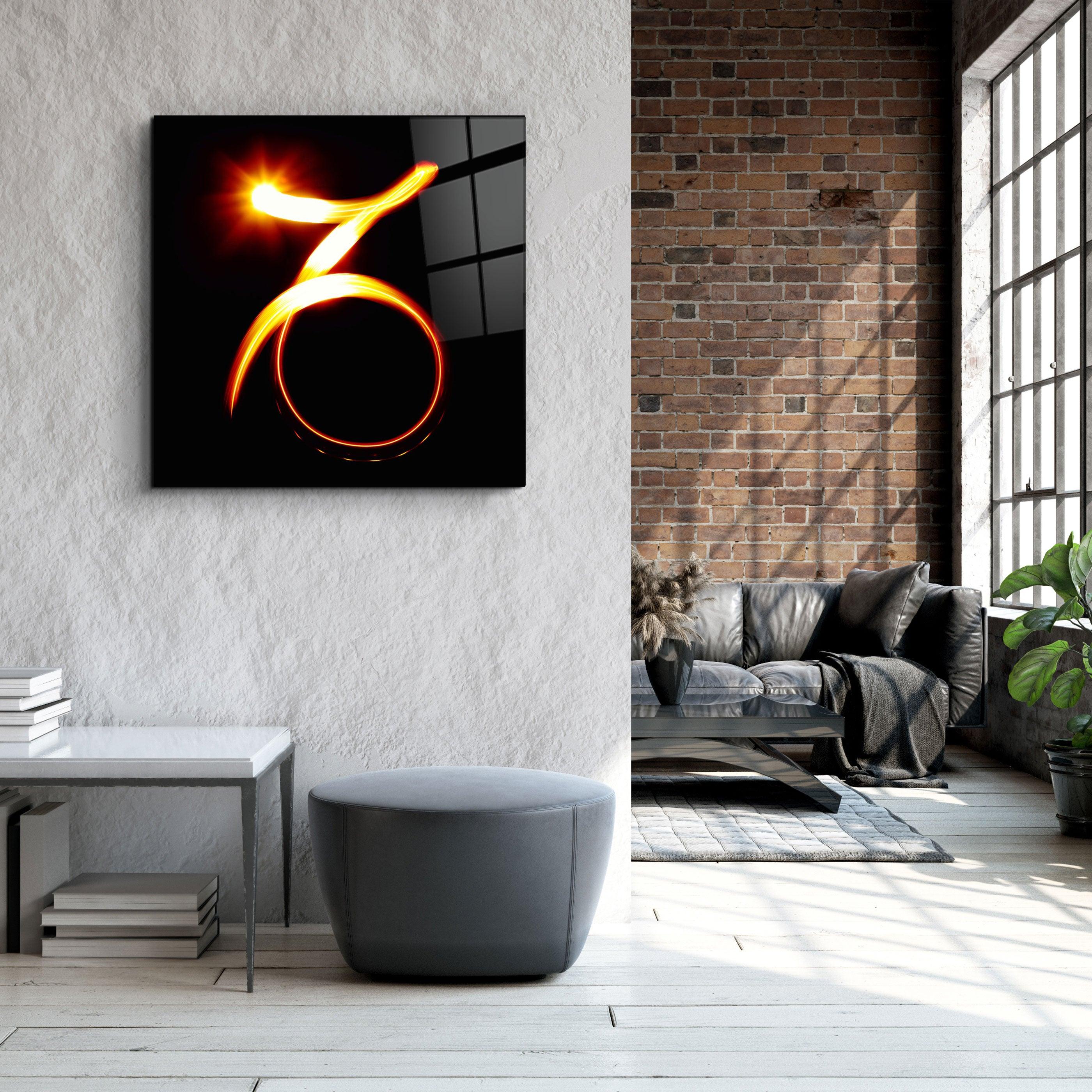 ."Capricorn Zodiac Symbol". Glass Wall Art - ArtDesigna Glass Printing Wall Art