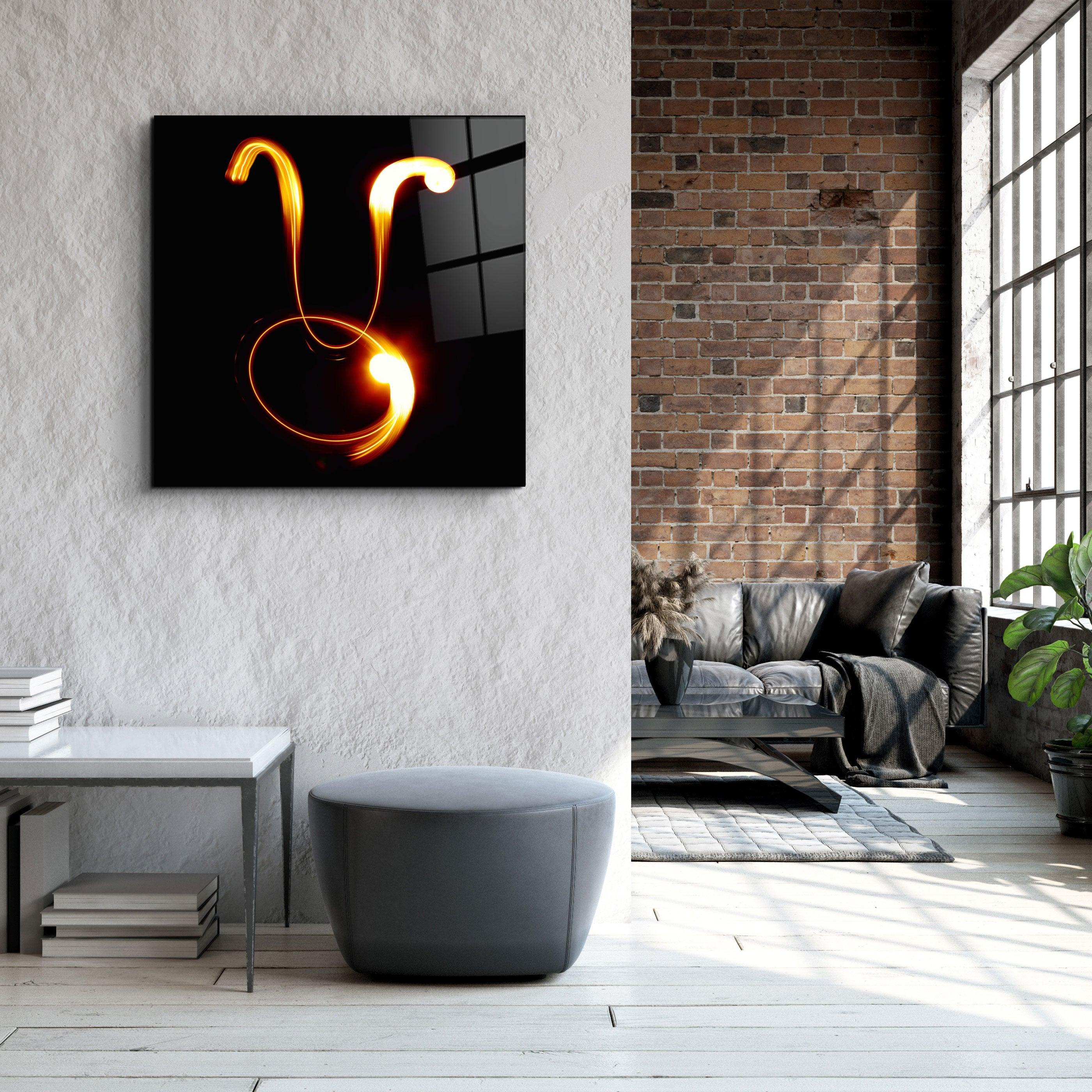 Zodiac Symbols in Black Glass Wall Art - ArtDesigna Glass Printing Wall Art
