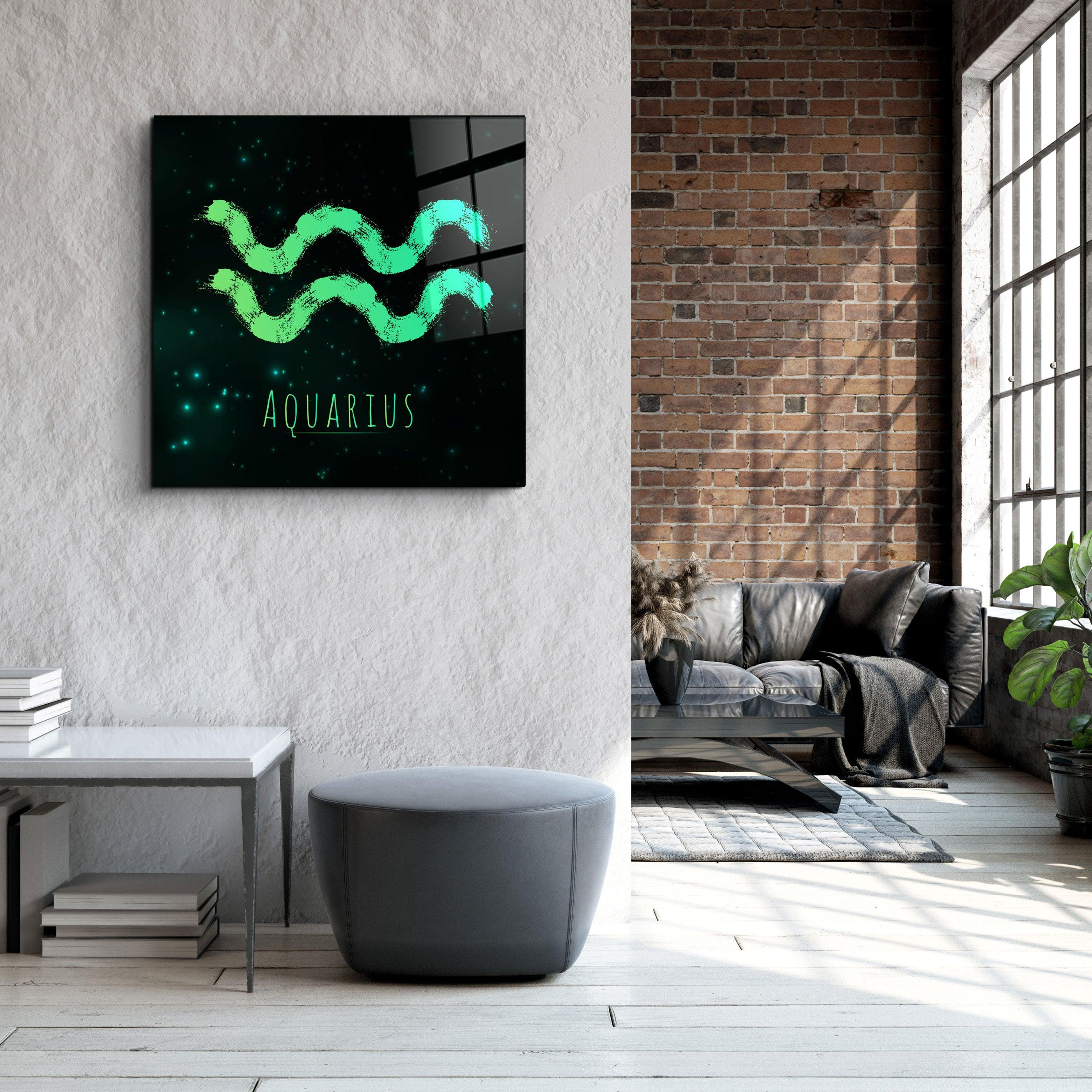 ."Zodiac V2 - Aquarius". Glass Wall Art - ArtDesigna Glass Printing Wall Art