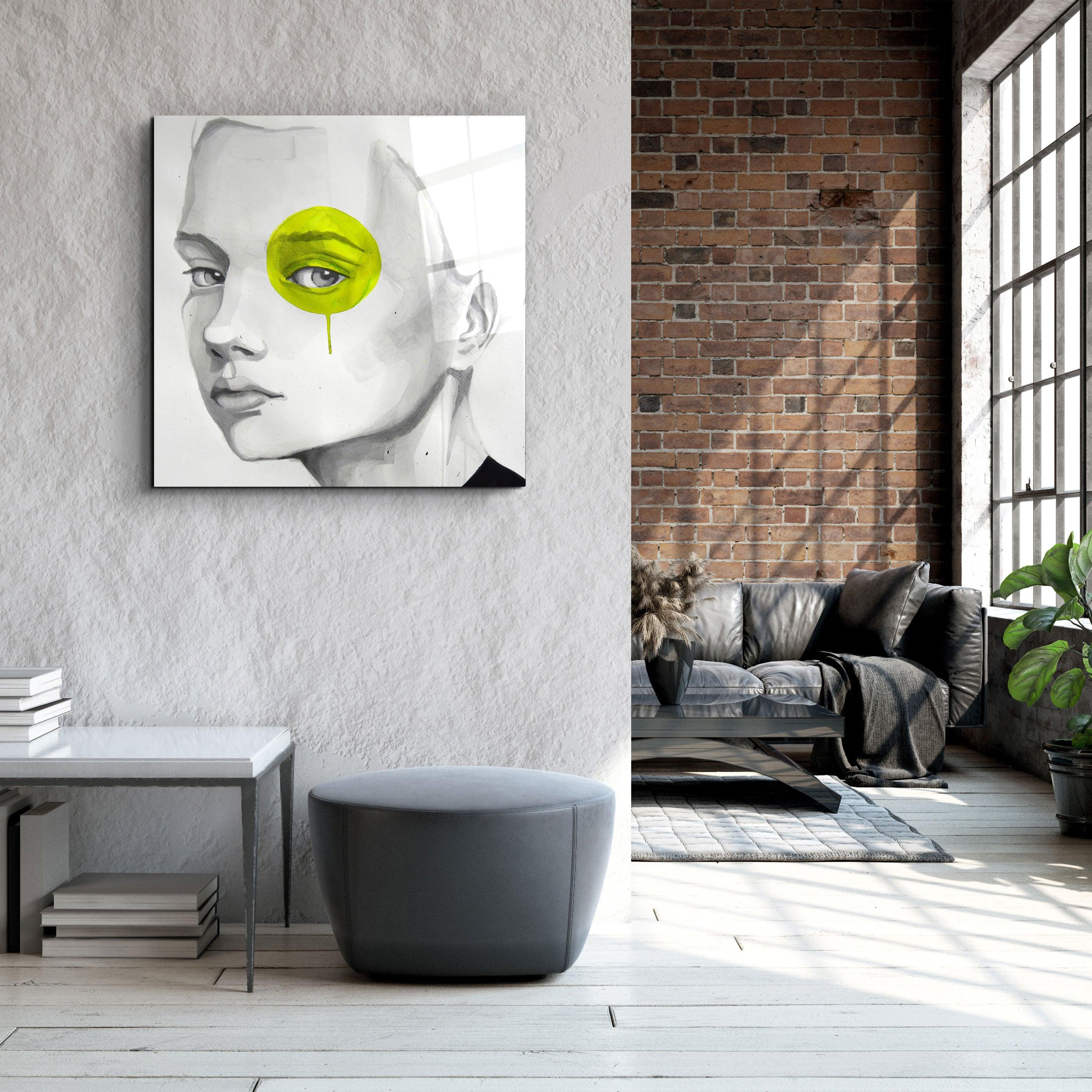 ・"Yellow Eye"・Glass Wall Art - ArtDesigna Glass Printing Wall Art