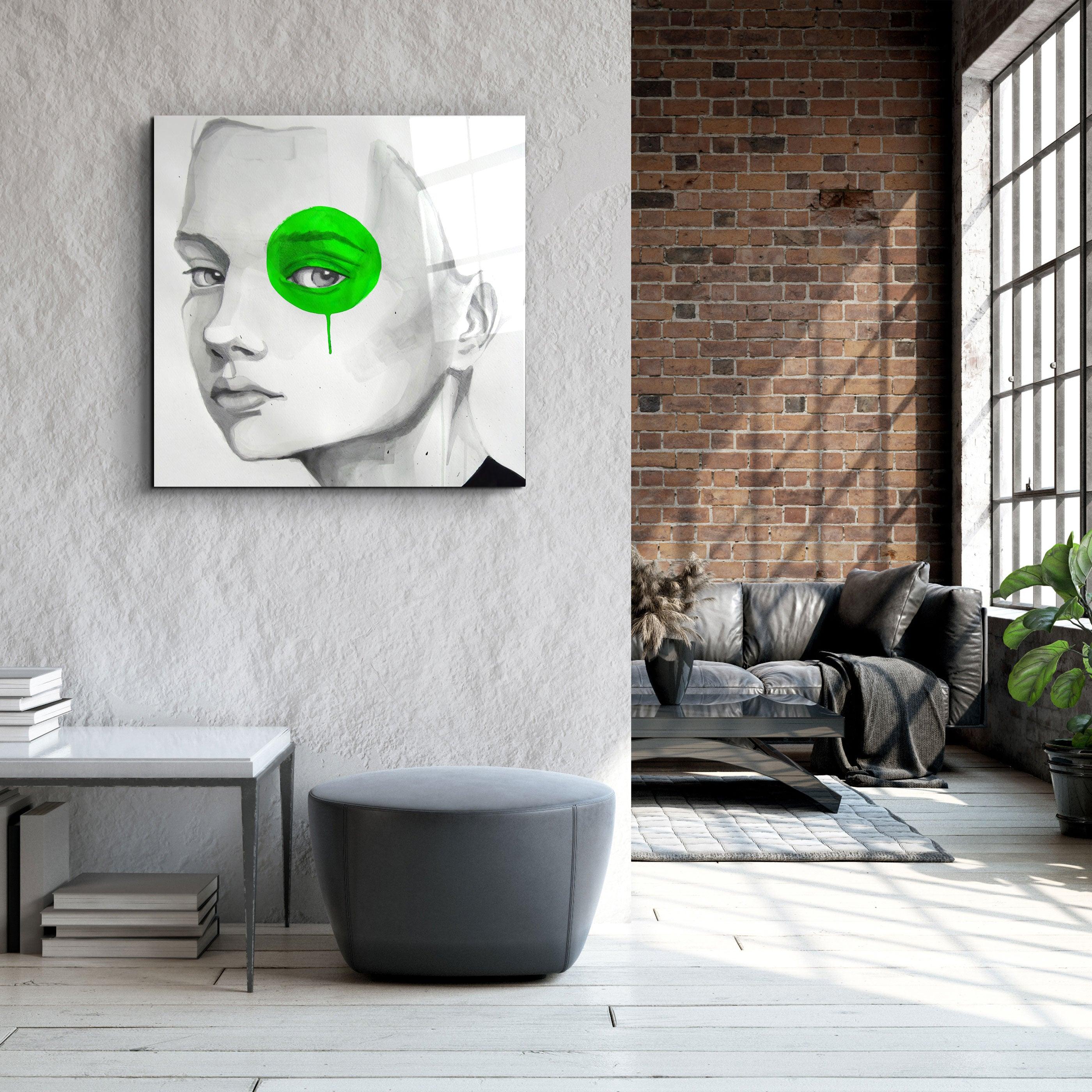 ・"Green Eye"・Glass Wall Art - ArtDesigna Glass Printing Wall Art