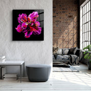 ・"Abstract Purple Flower"・Glass Wall Art - ArtDesigna Glass Printing Wall Art