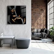 ・"Abstract Makeup Artist - Hush"・Glass Wall Art - ArtDesigna Glass Printing Wall Art