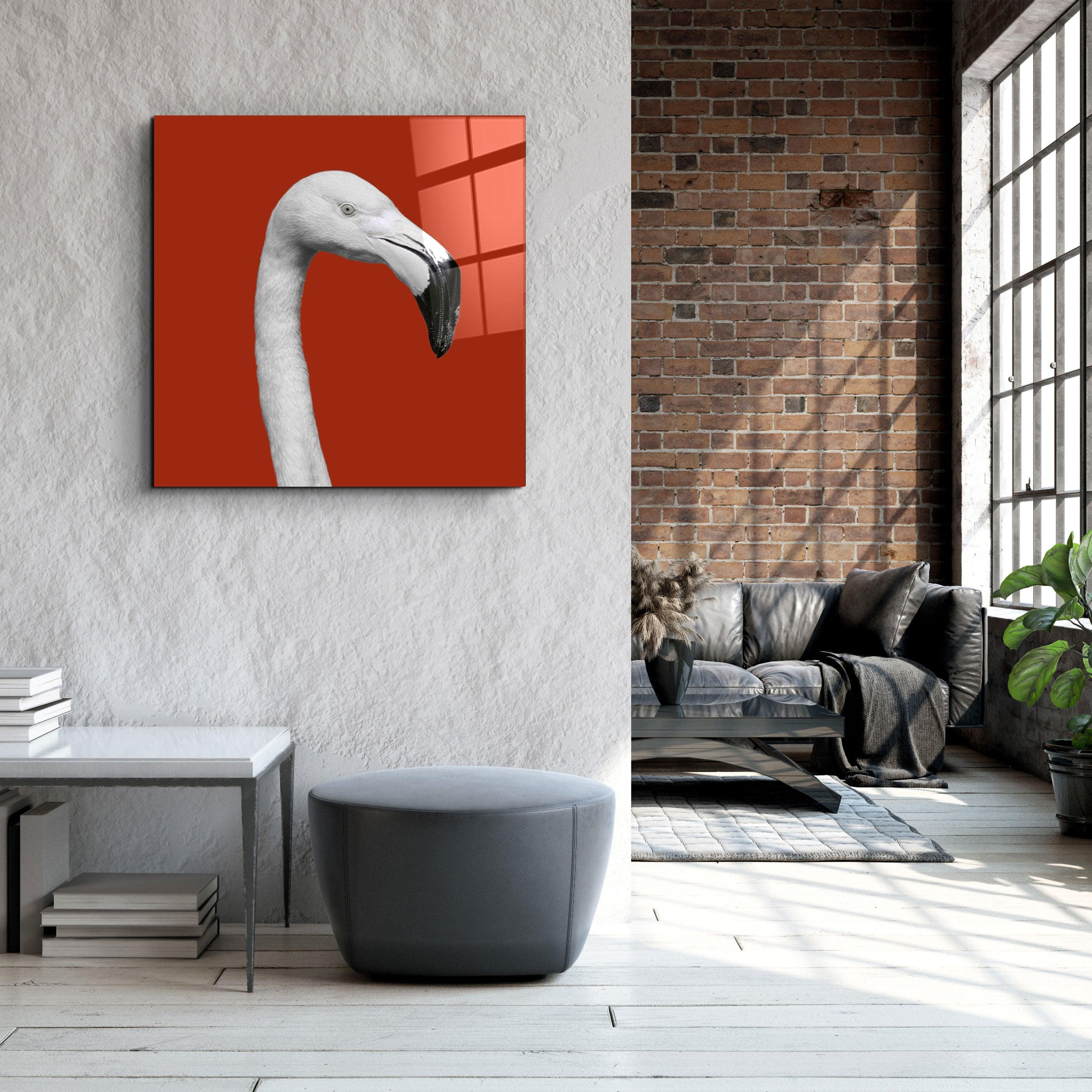 ・"Flamingo - Red"・Glass Wall Art - ArtDesigna Glass Printing Wall Art