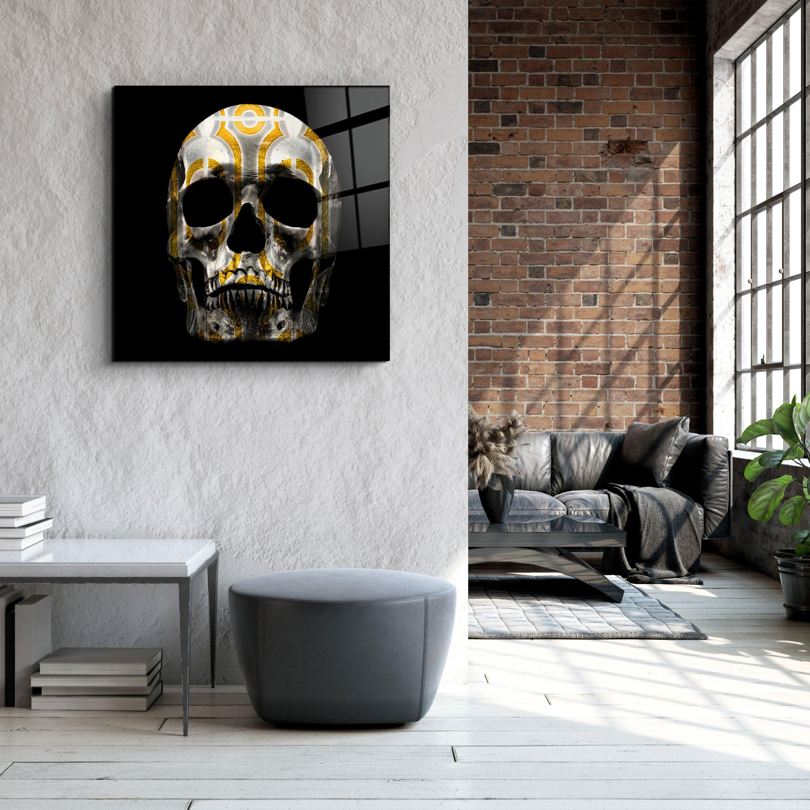 ・"Abstract Skull"・Glass Wall Art - ArtDesigna Glass Printing Wall Art