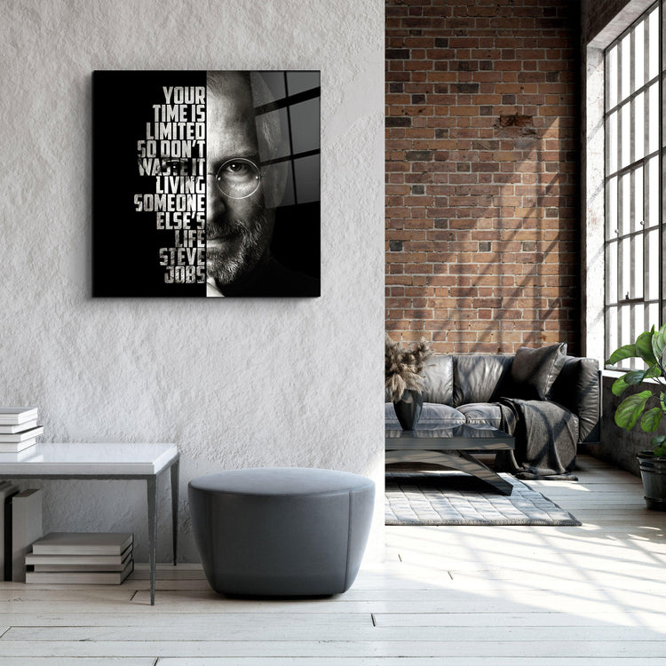 ・"Steve Jobs"・Designers Collection Glass Wall Art - ArtDesigna Glass Printing Wall Art