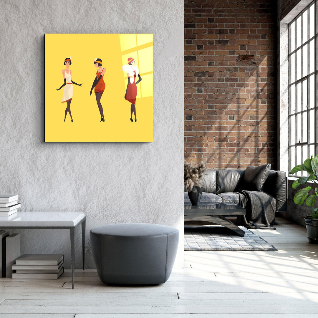 ・"Three Women"・Contemporary Collection Glass Wall Art - ArtDesigna Glass Printing Wall Art