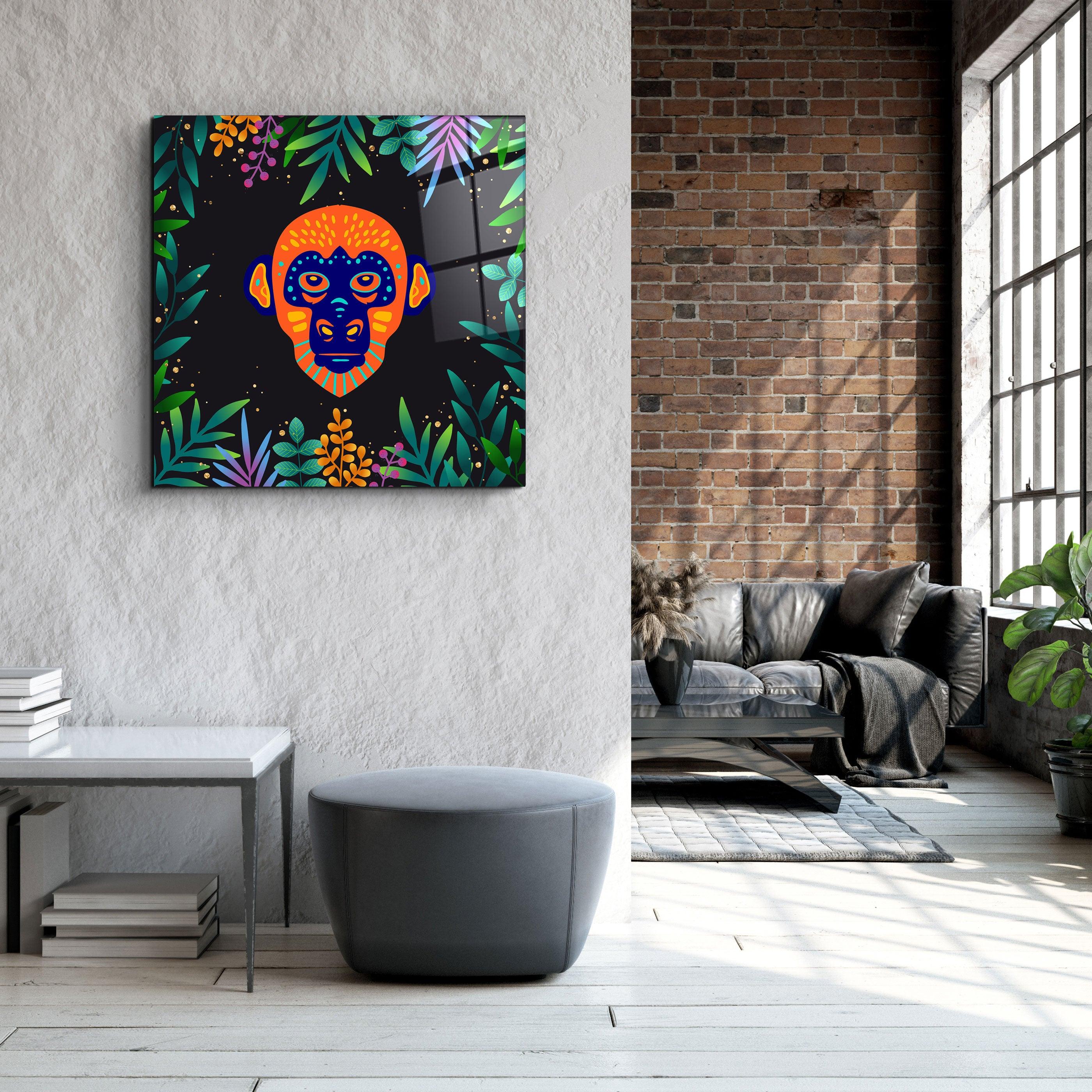 ・"Animal Republic-Monkey"・Designers Collection Glass Wall Art - ArtDesigna Glass Printing Wall Art