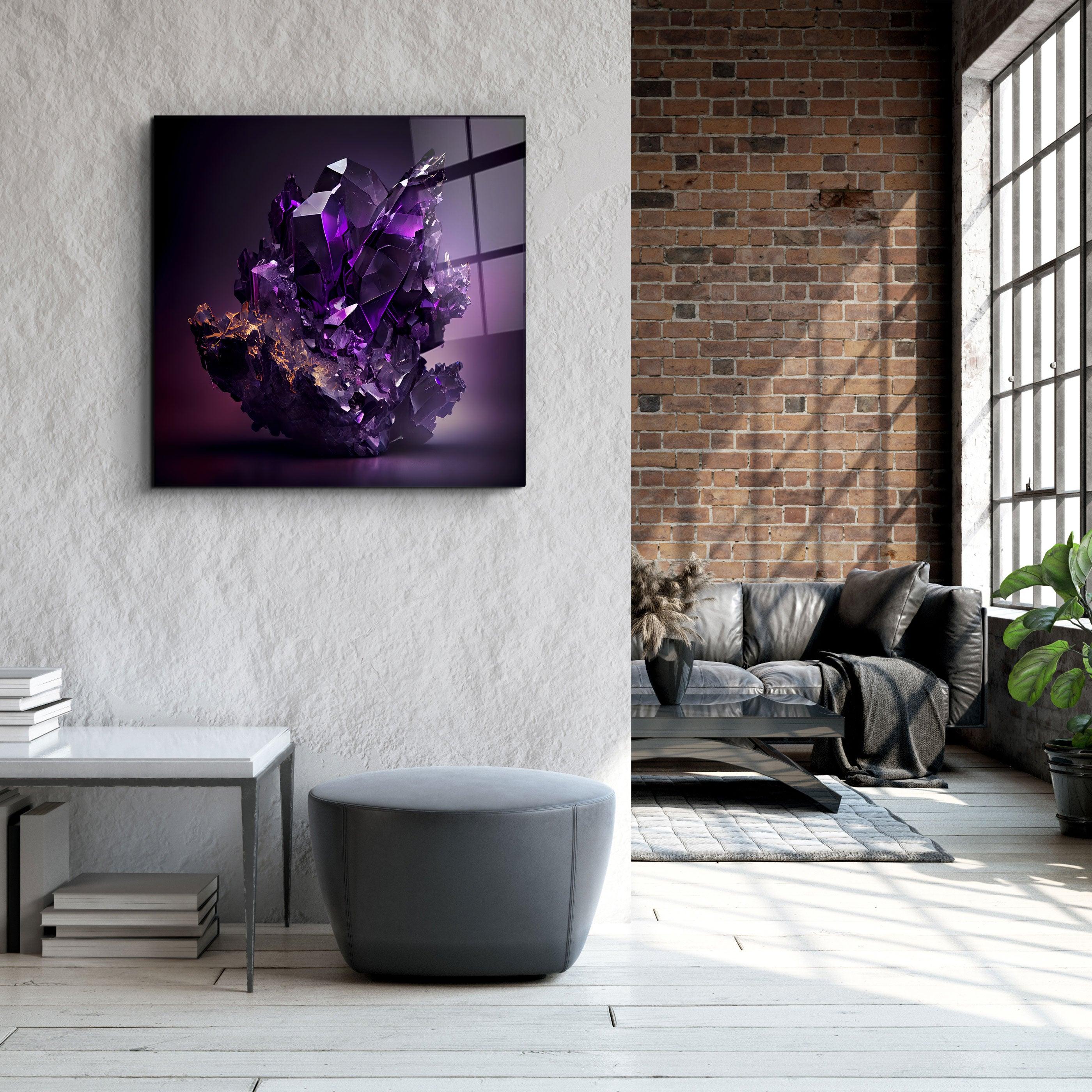 ."Amethyst - Purple". Designer's Collection Glass the Wood Art - ArtDesigna Glass Printing Wall Art