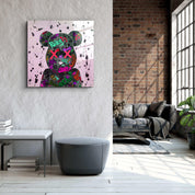 ."X Eyes Pink". Designer's Collection Glass Wall Art - ArtDesigna Glass Printing Wall Art