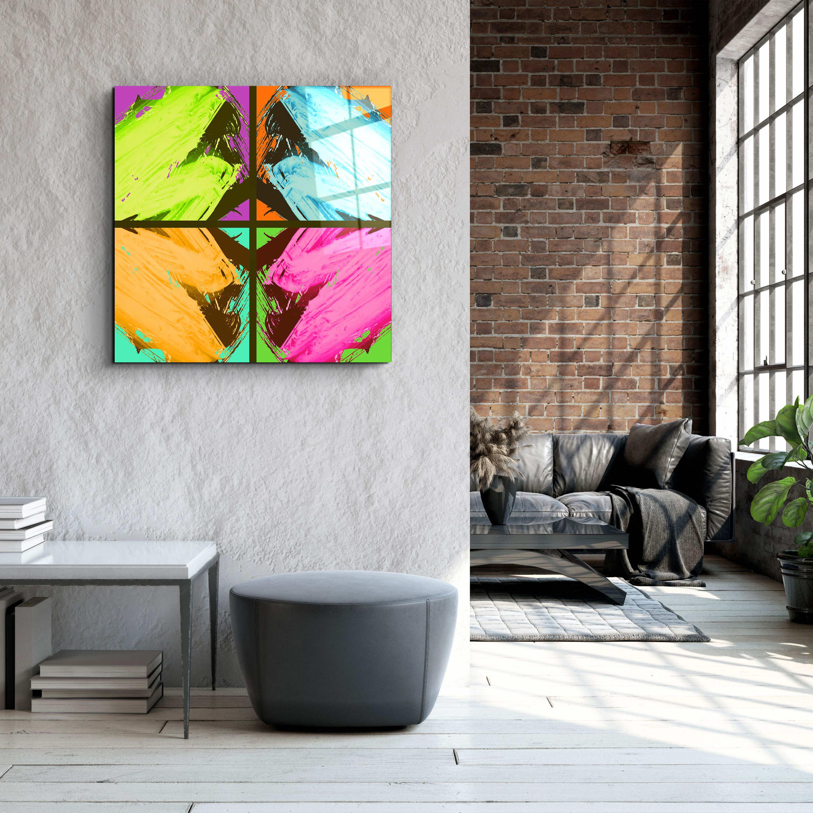 ."POP Art Brush Strokes V1". Designer's Collection Glass Wall Art - ArtDesigna Glass Printing Wall Art