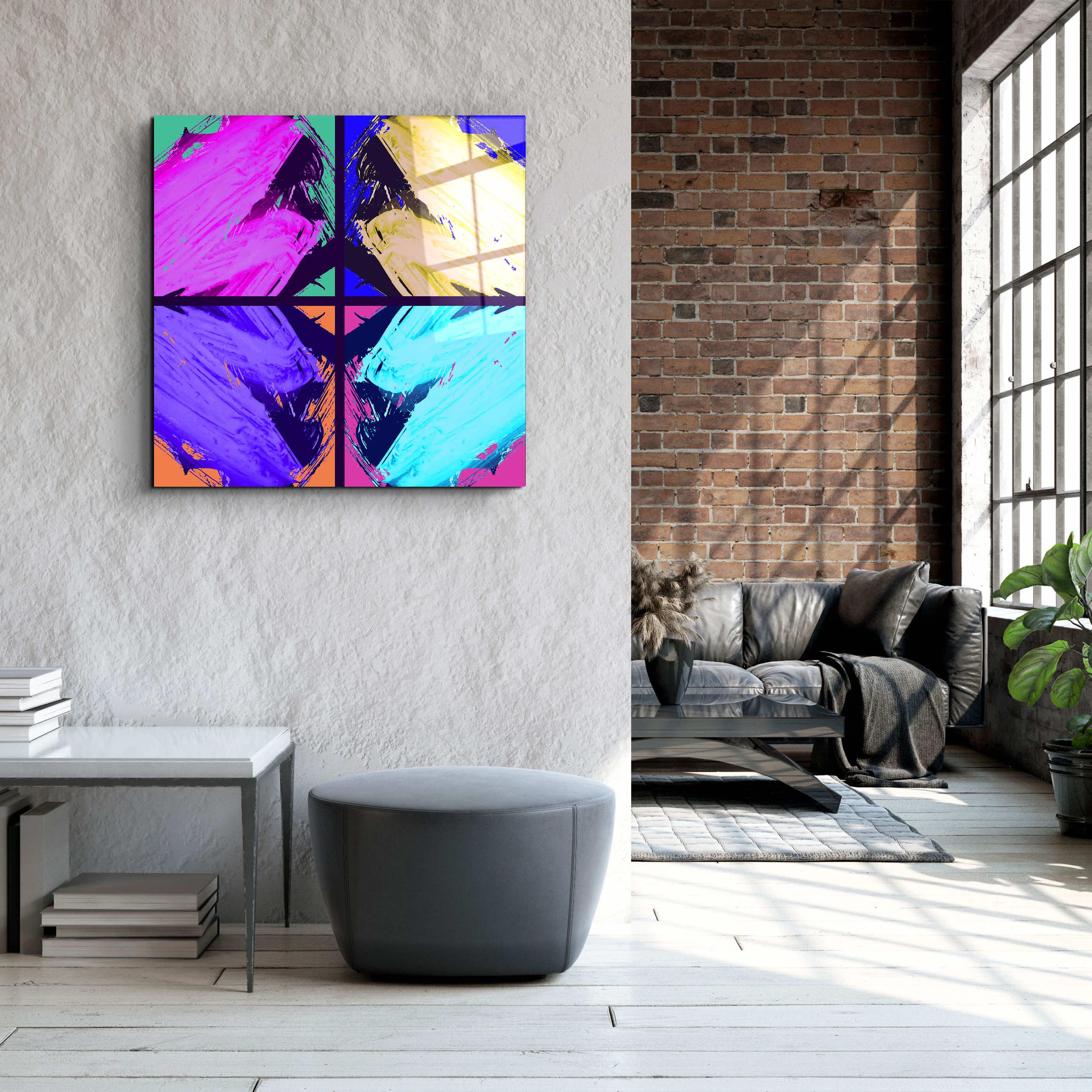 ."POP Art Brush Strokes V2". Designer's Collection Glass Wall Art - ArtDesigna Glass Printing Wall Art