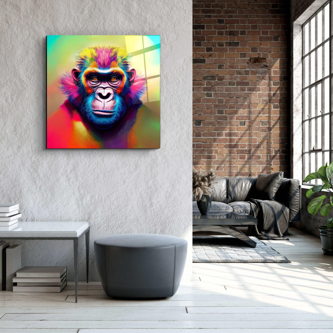 ."Color Monkey". Designer's Collection Glass Wall Art - ArtDesigna Glass Printing Wall Art