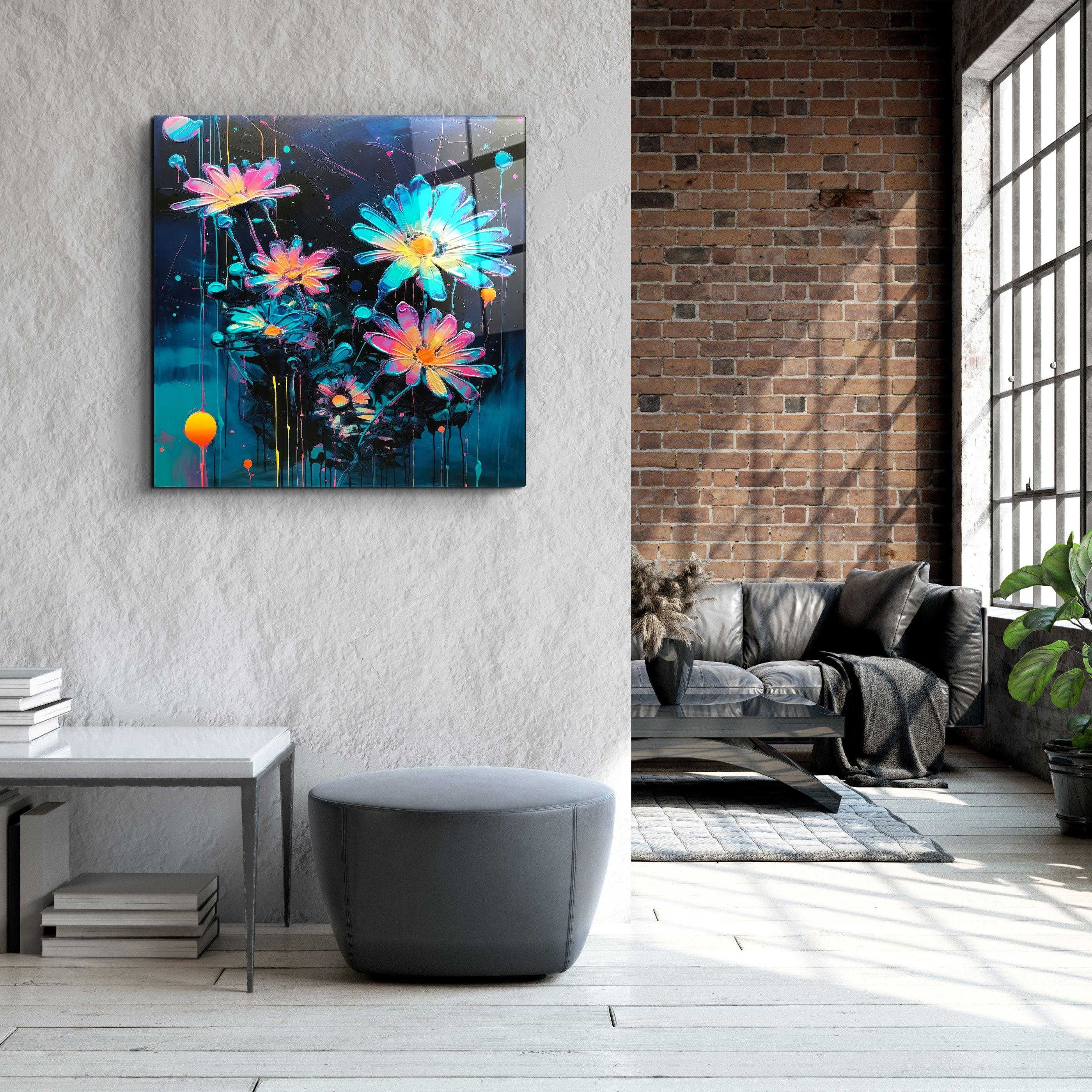 ."Oil Painting Flowers 1". Designers Collection Glass Wall Art - ArtDesigna Glass Printing Wall Art