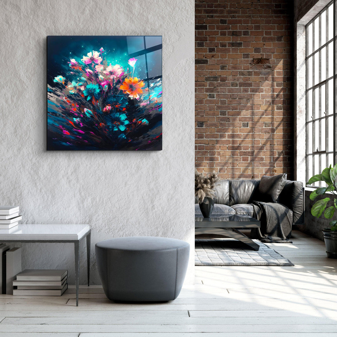 ."Oil Painting Flowers 2". Designers Collection Glass Wall Art - ArtDesigna Glass Printing Wall Art