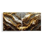 ・"Golden Roots in the Marble - Duo"・Glass Wall Art - ArtDesigna Glass Printing Wall Art