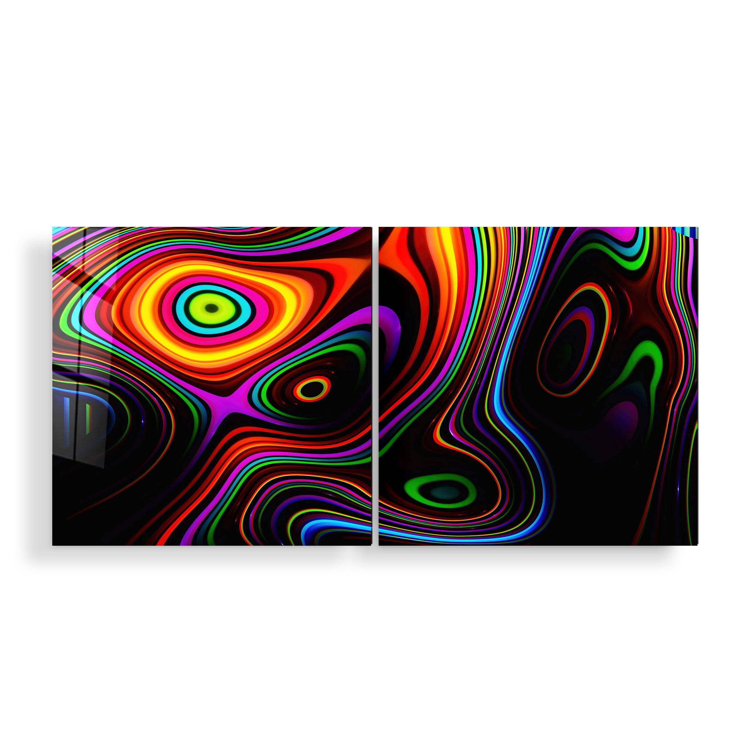 ・"Twisted Rainbow - Duo"・Glass Wall Art - ArtDesigna Glass Printing Wall Art