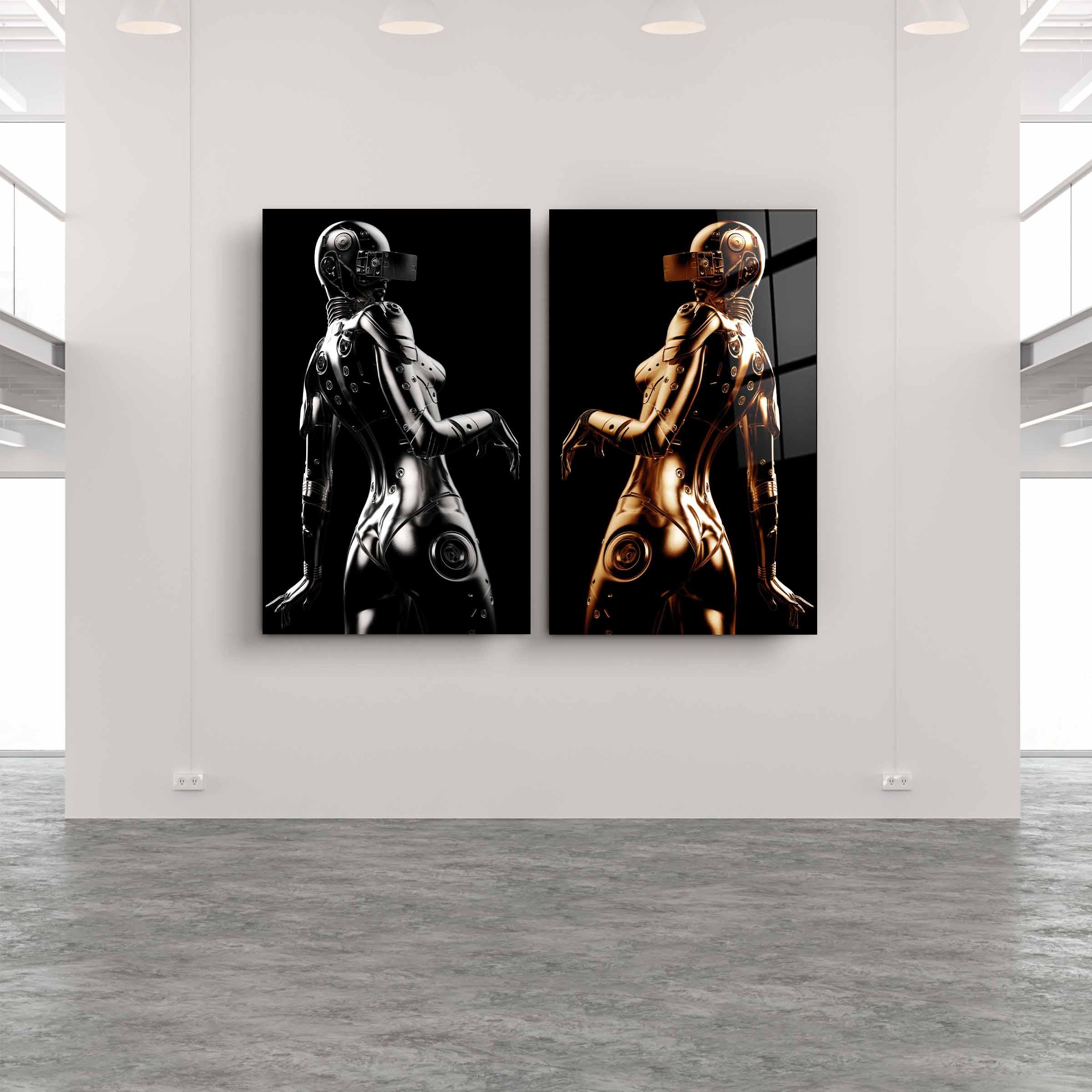 ・"RoboGirls"・Designer's Collection Glass Wall Art - ArtDesigna Glass Printing Wall Art