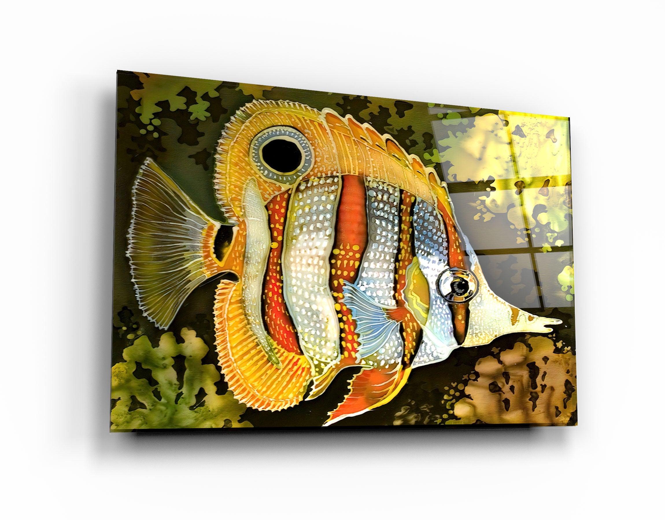 ・"Batik Fish"・Glass Wall Art - ArtDesigna Glass Printing Wall Art
