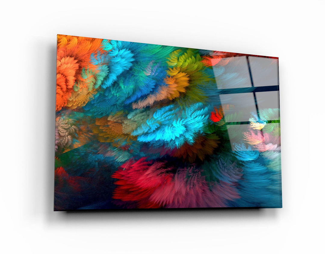 ・"Colorful Plumes"・Glass Wall Art - ArtDesigna Glass Printing Wall Art