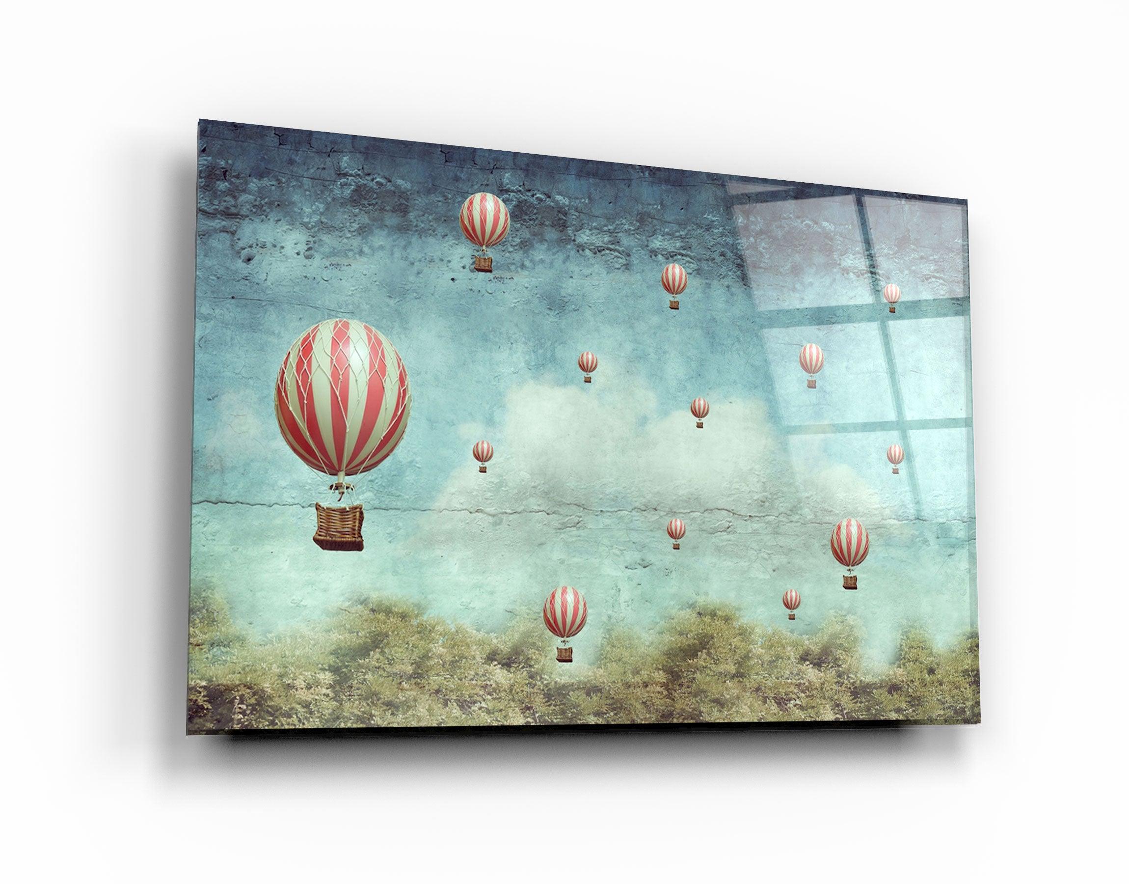 ・"Abstract Air Balloons"・Glass Wall Art - ArtDesigna Glass Printing Wall Art