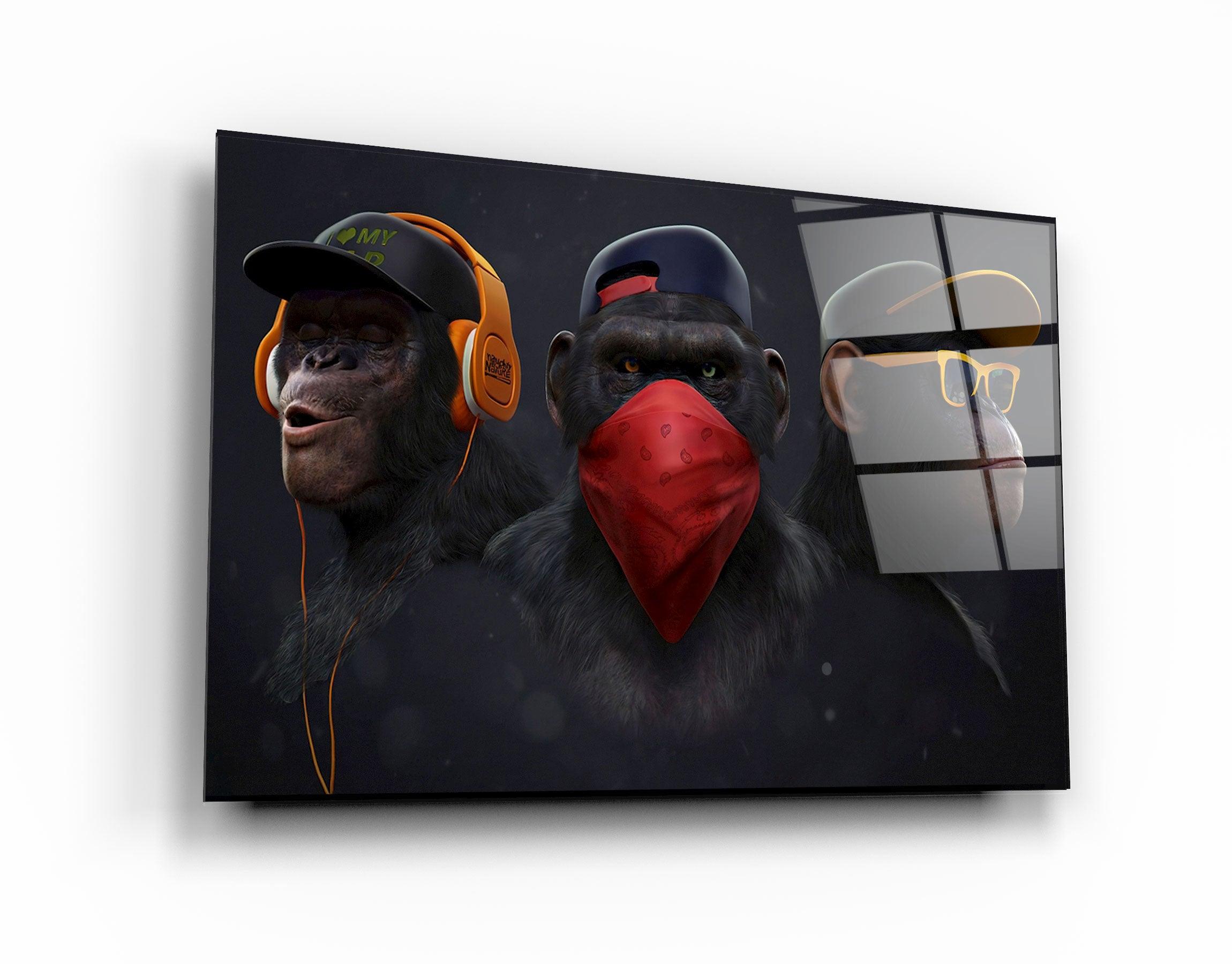 ・"Monkeys Gang"・Glass Wall Art - ArtDesigna Glass Printing Wall Art
