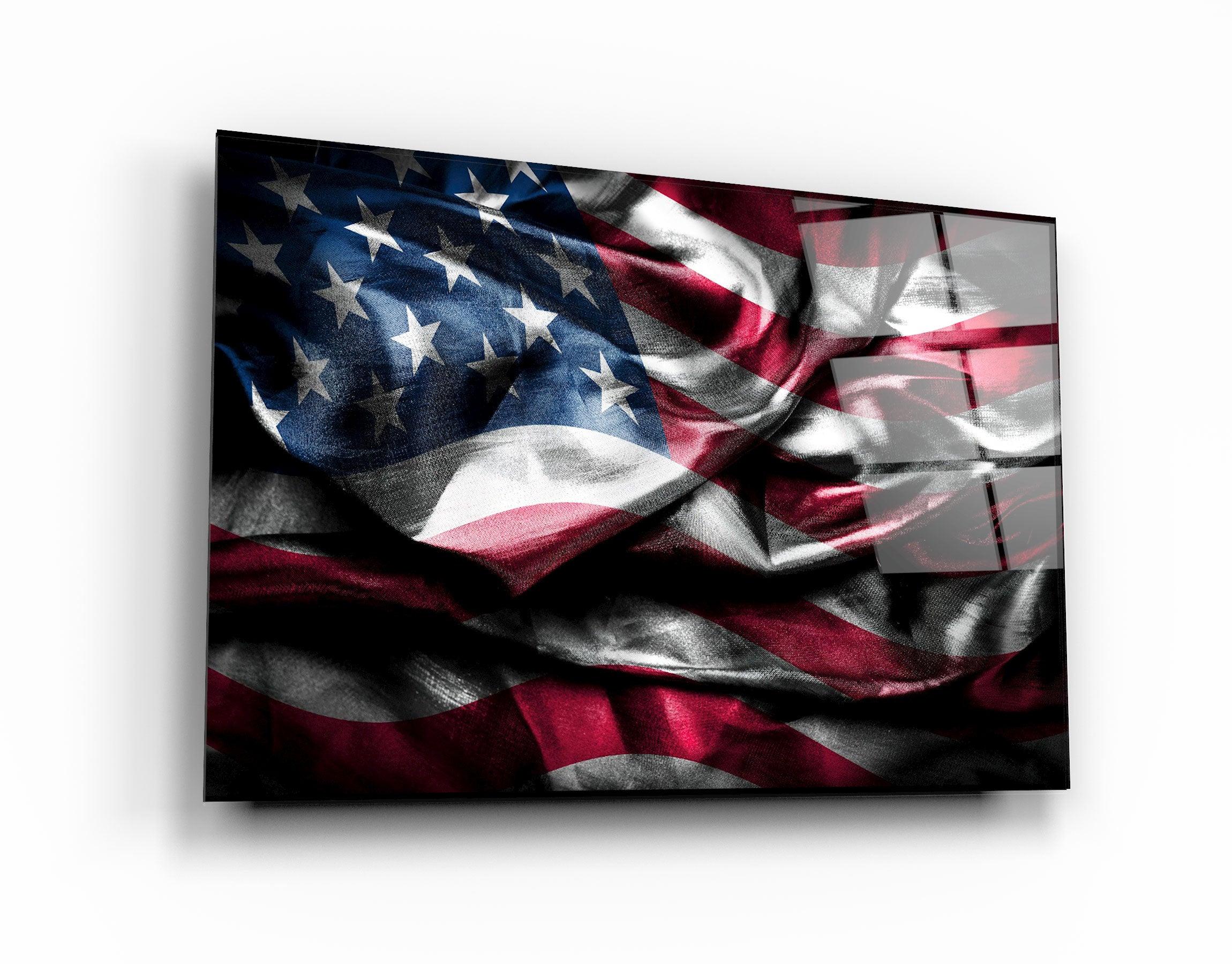 ・"Flag of the U.S."・Glass Wall Art - ArtDesigna Glass Printing Wall Art