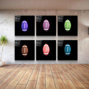 ."Recolored Designs - American Football". Glass Wall Art - ArtDesigna Glass Printing Wall Art