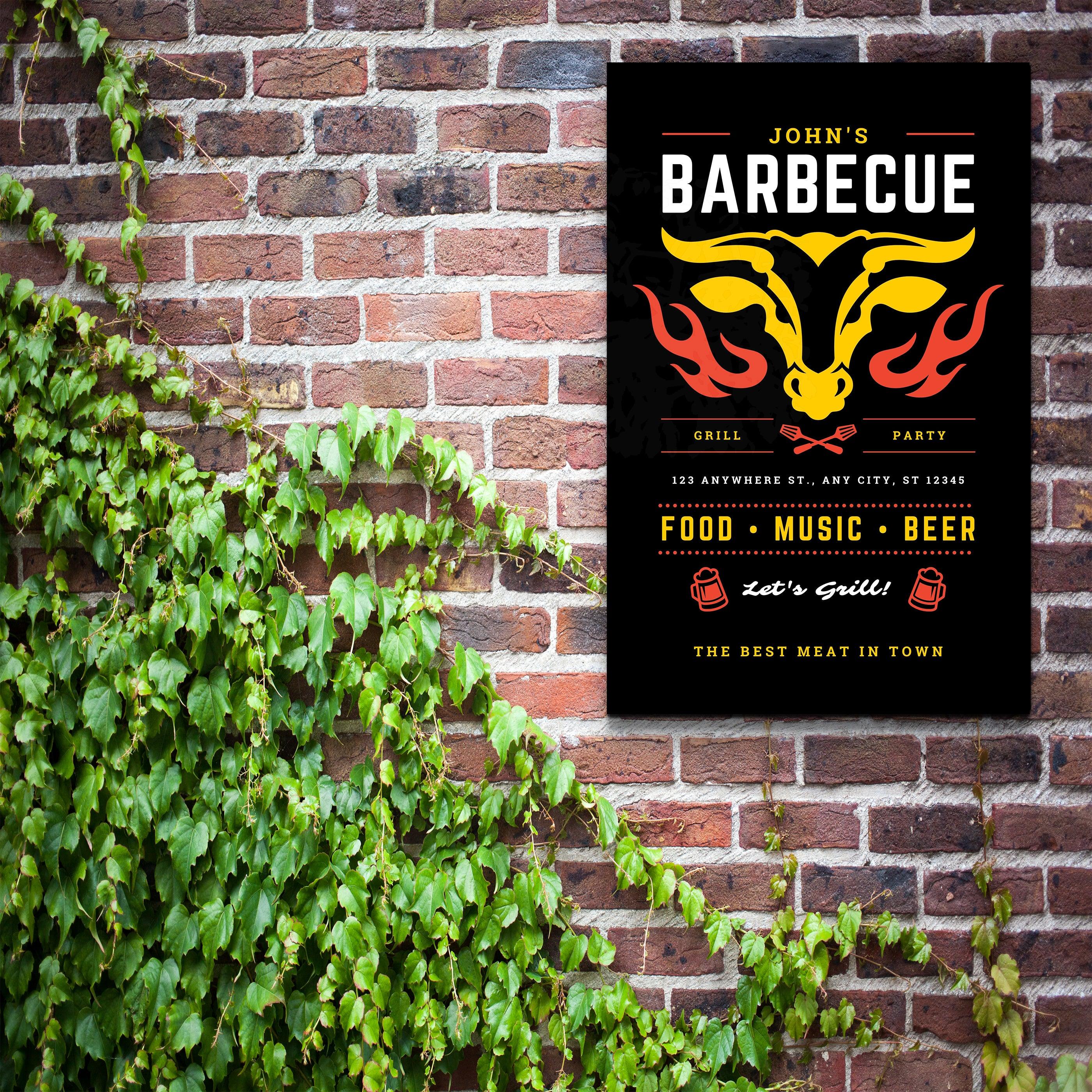 ."Barbecue Custom Printing". Glass Printing Poster - ArtDesigna Glass Printing Wall Art