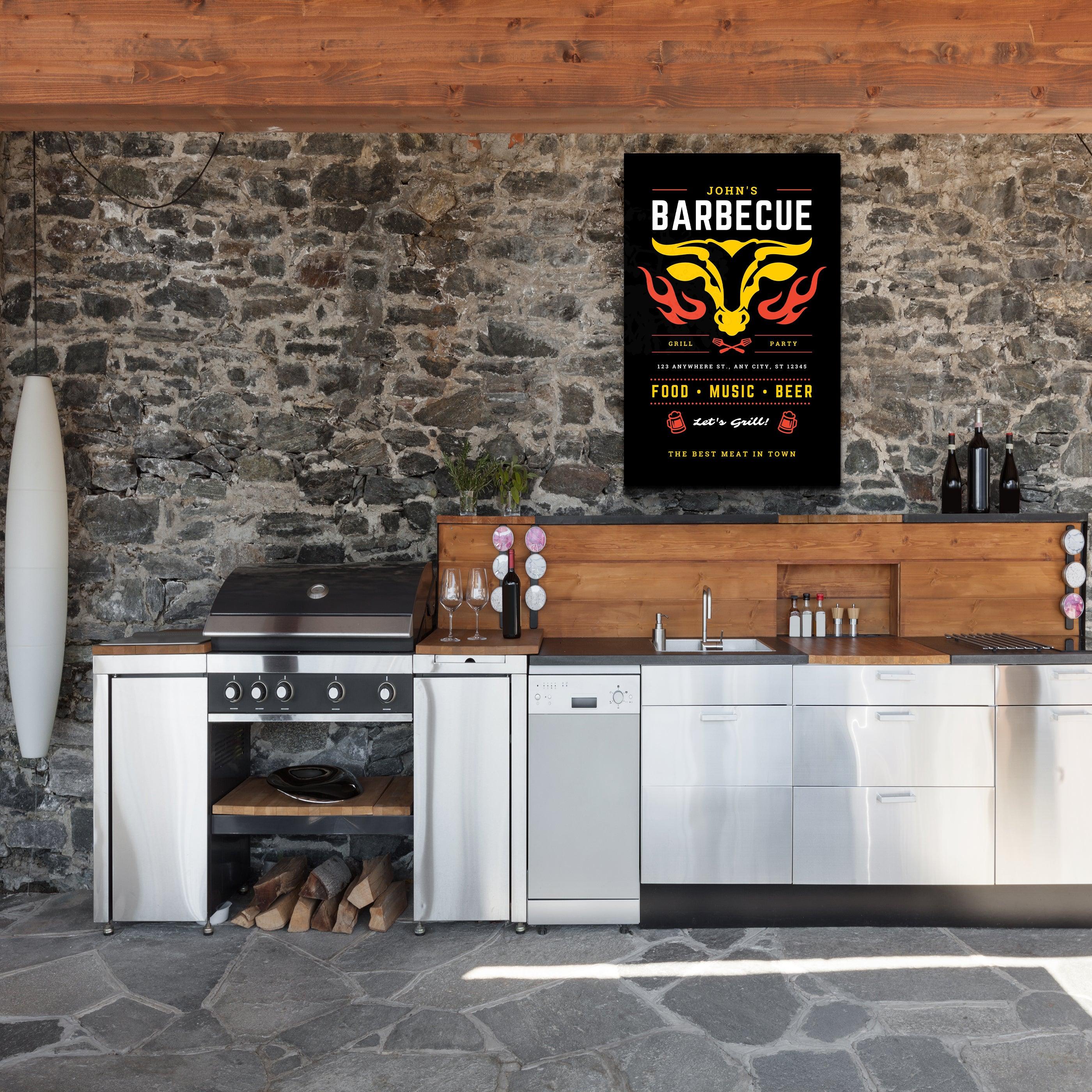 ."Barbecue Custom Printing". Glass Printing Poster - ArtDesigna Glass Printing Wall Art