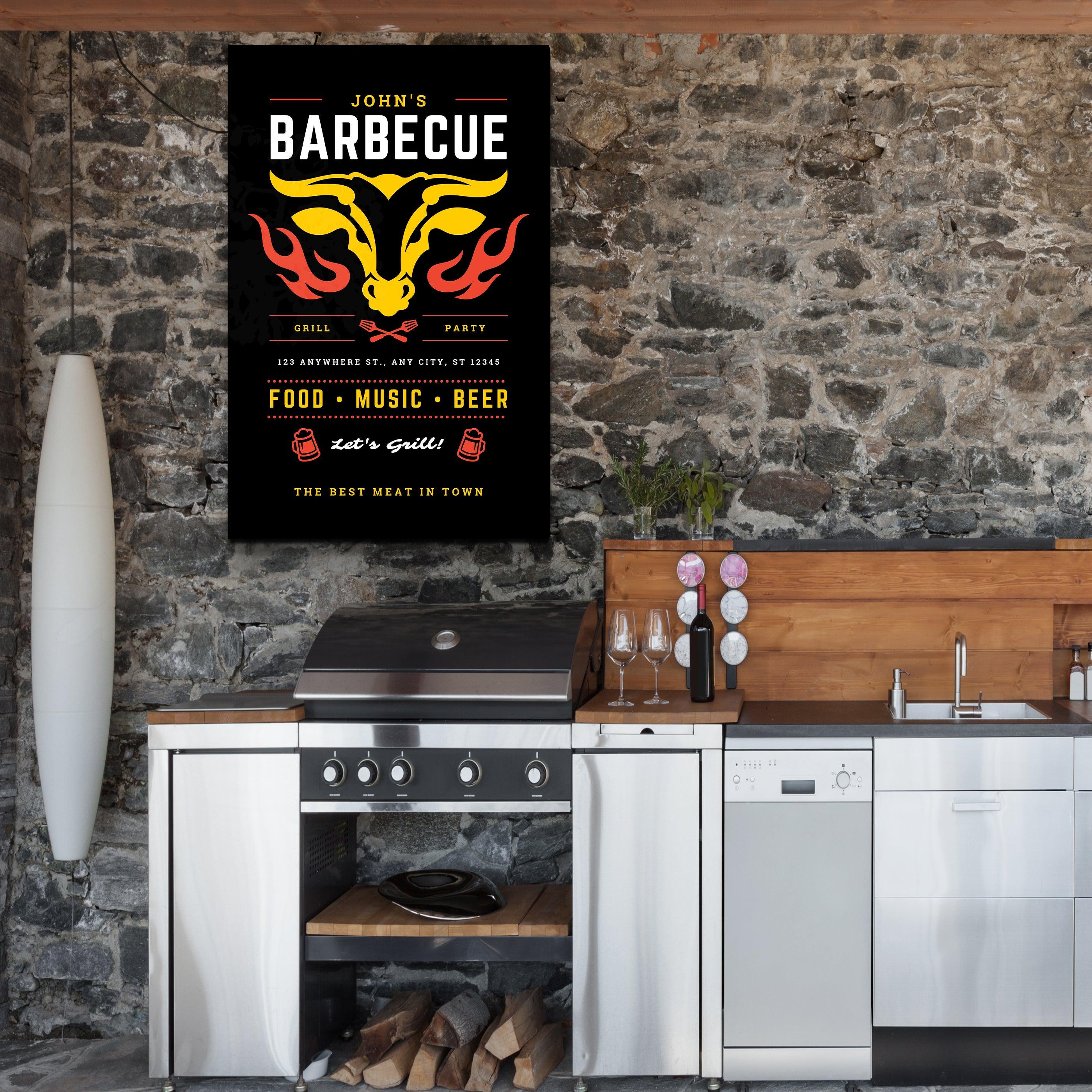 ."Barbecue Custom Printing". Glass Printing Poster - ArtDesigna Glass Printing Wall Art