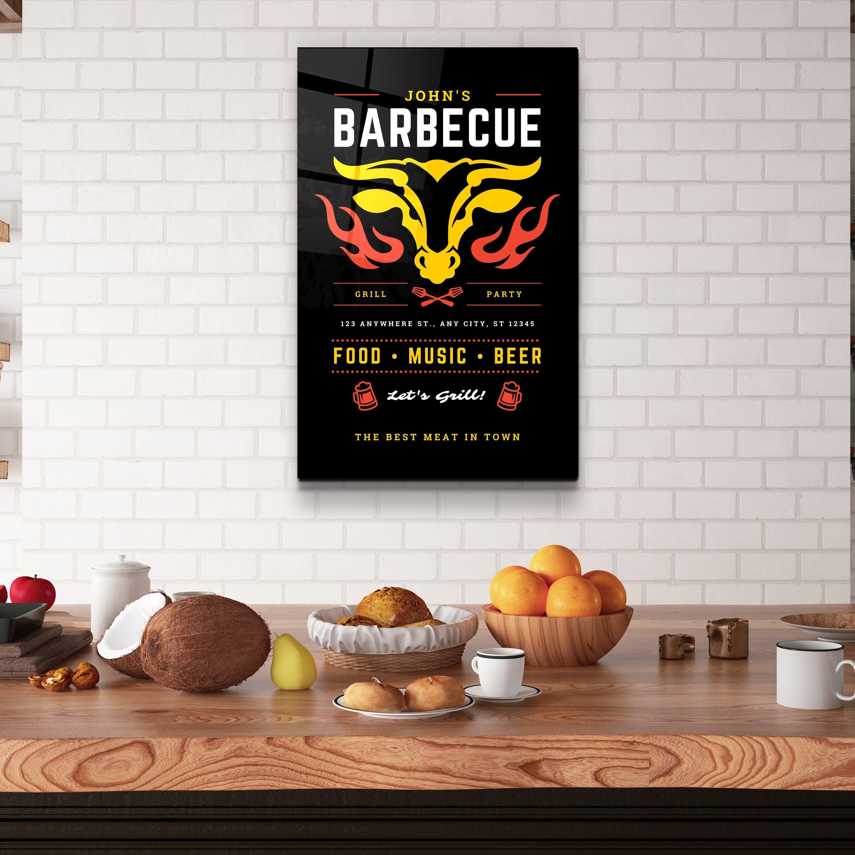 ."Barbecue Custom Printing". Glass Printing Poster - ArtDesigna Glass Printing Wall Art