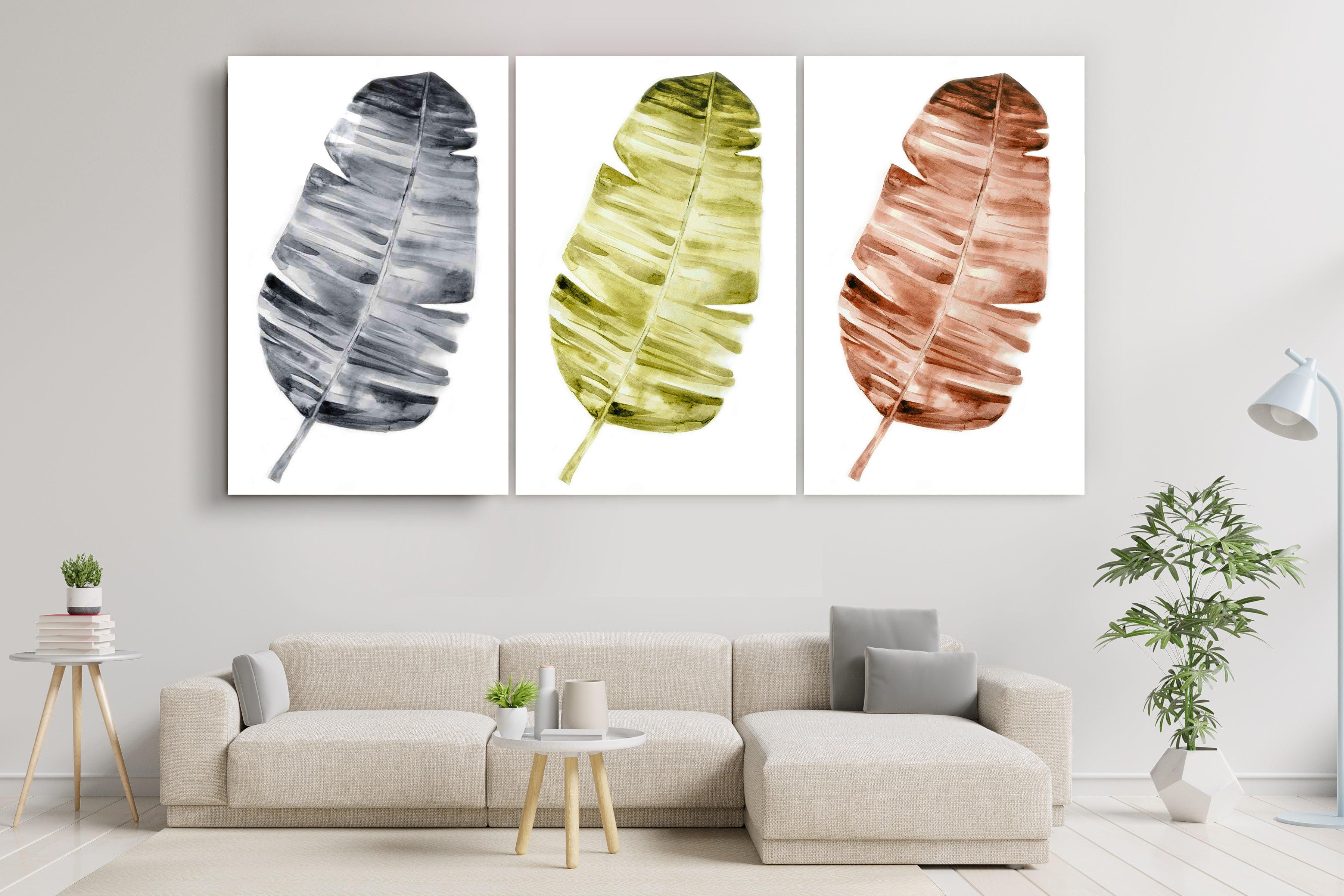 ・"Leaves 2- Trio"・Glass Wall Art - ArtDesigna Glass Printing Wall Art
